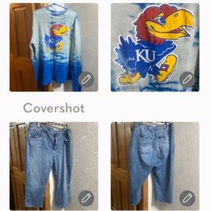 KU Kansas University Jayhawks tie-dye Waffle+sz20 LEE capris
